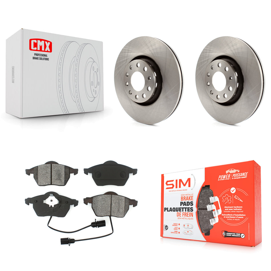 Front Disc Brake Rotors And Semi-Metallic Pads Kit For Audi A4 Quattro A6 S4 S6 K8S-100365