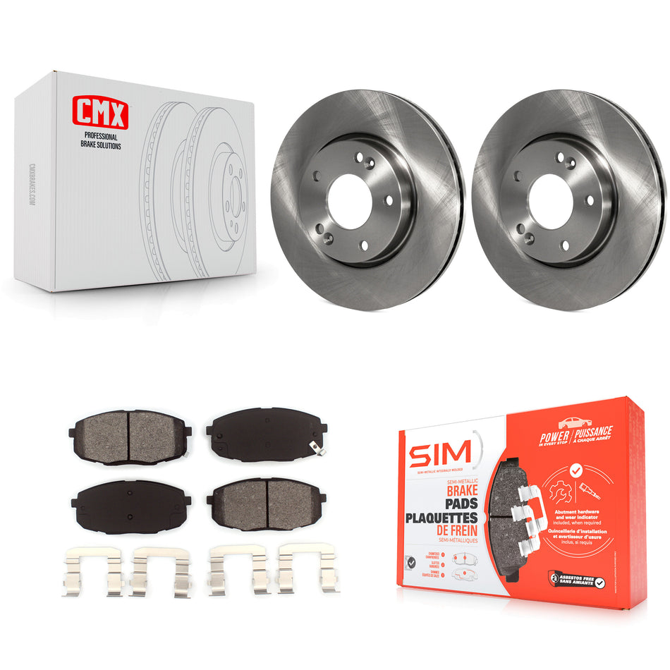 Front Disc Brake Rotors And Semi-Metallic Pads Kit For Hyundai Elantra K8S-100394