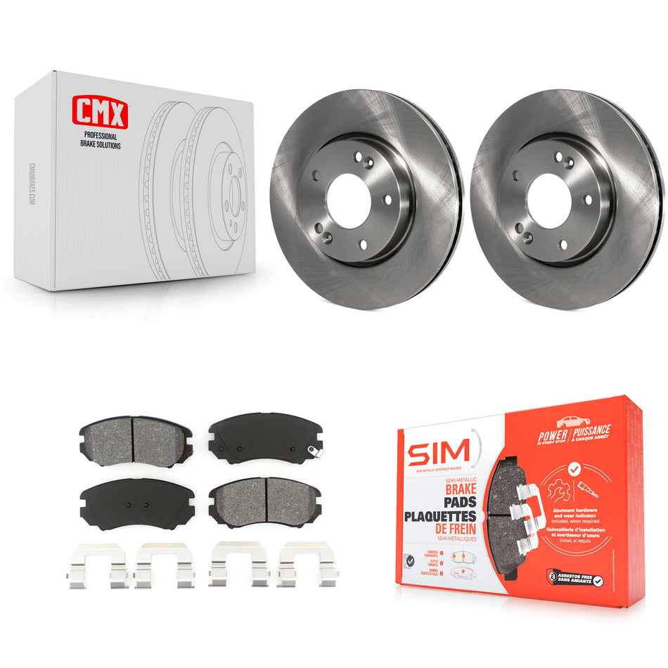 Front Disc Brake Rotors And Semi-Metallic Pads Kit For Hyundai Kia Sonata Soul Sportage Tucson Optima Tiburon Magentis K8S-100397