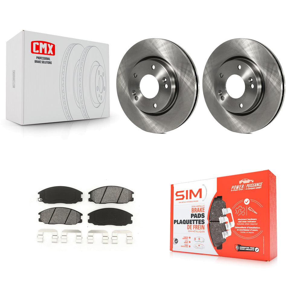 Front Disc Brake Rotors And Semi-Metallic Pads Kit For 2001-2006 Hyundai Santa Fe With 276mm Diameter Rotor K8S-100398