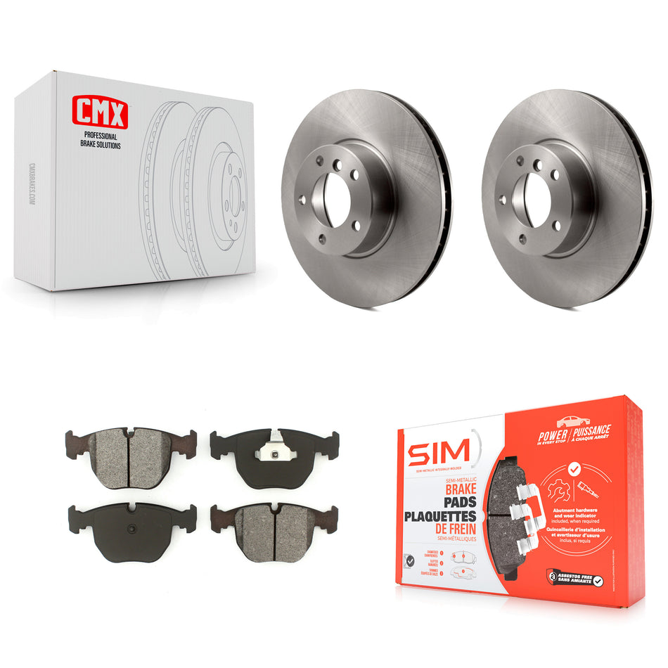 Front Disc Brake Rotors And Semi-Metallic Pads Kit For BMW 530i 540i K8S-100401