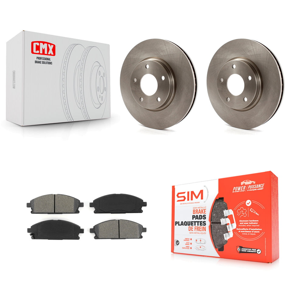 Front Disc Brake Rotors And Semi-Metallic Pads Kit For 2004-2009 Nissan Quest K8S-100408