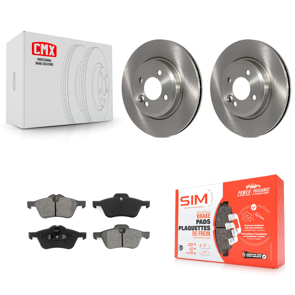 Front Disc Brake Rotors And Semi-Metallic Pads Kit For 2002-2006 Mini Cooper With 276mm Diameter Rotor K8S-100416