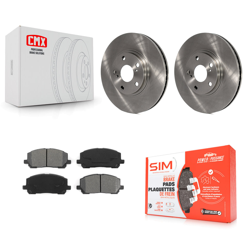 Front Disc Brake Rotors And Semi-Metallic Pads Kit For Toyota Highlander K8S-100417