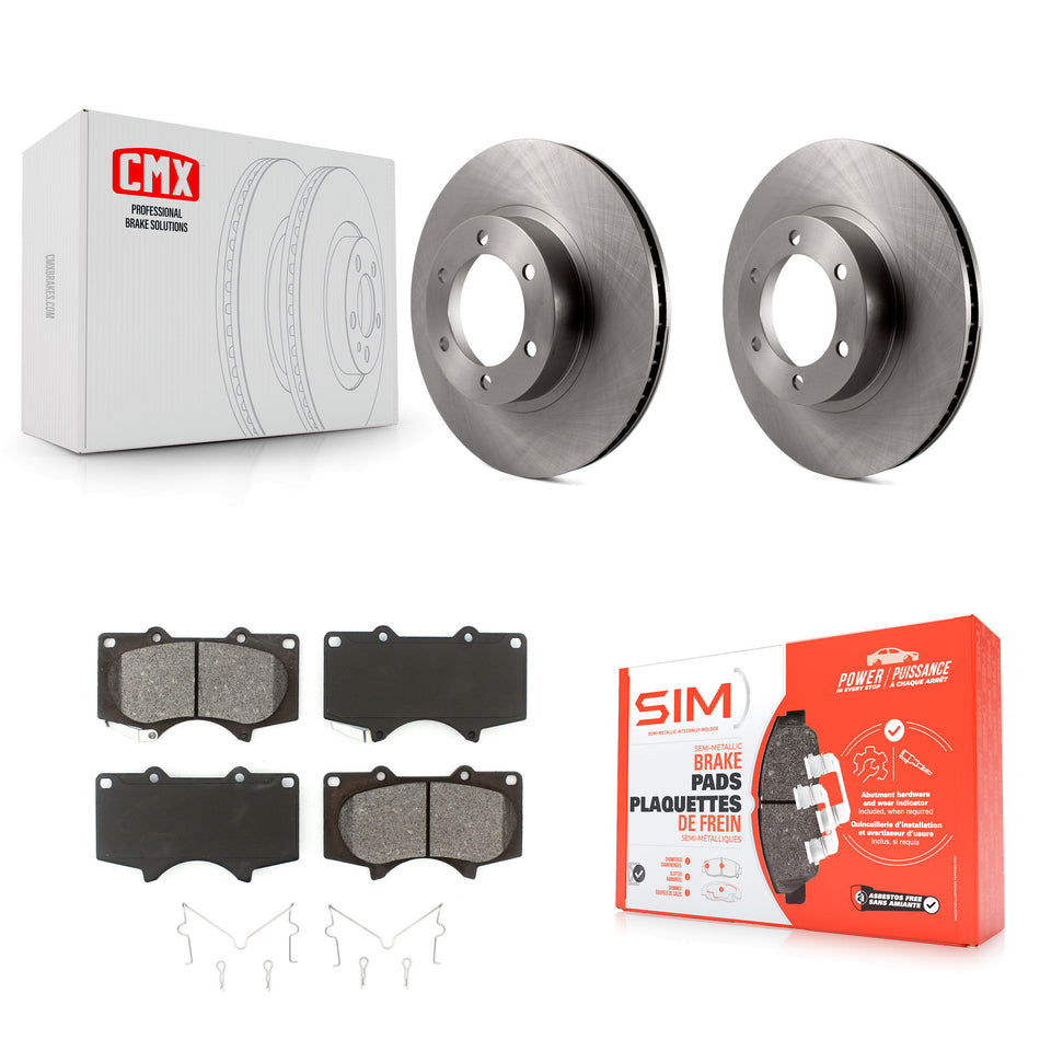 Front Disc Brake Rotors And Semi-Metallic Pads Kit For Toyota 4Runner Lexus GX470 K8S-100418
