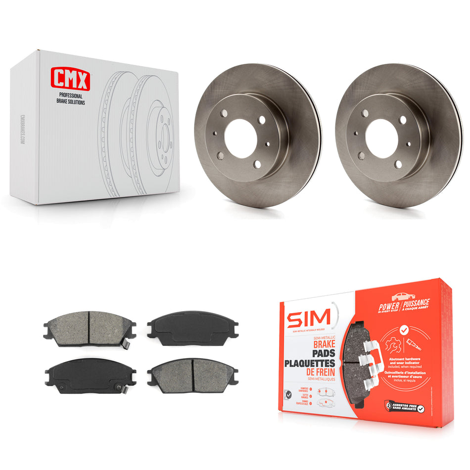 Front Disc Brake Rotors And Semi-Metallic Pads Kit For 2000-2005 Hyundai Accent K8S-100421