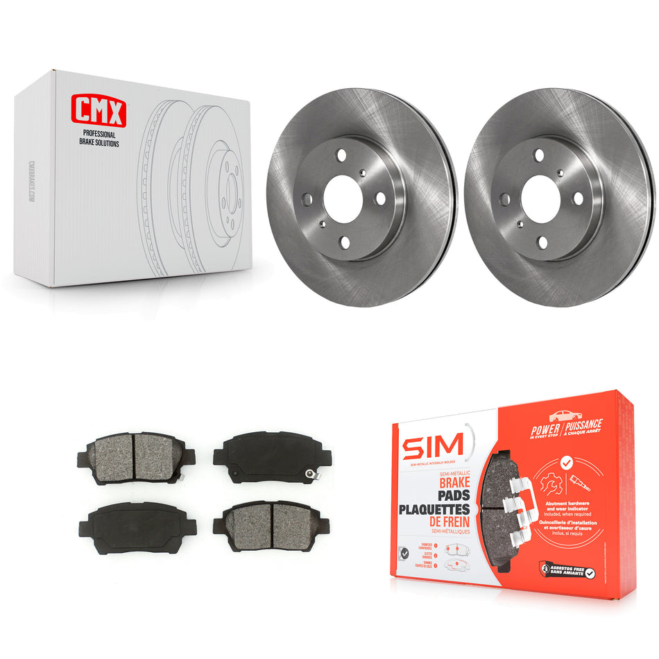 Front Disc Brake Rotors And Semi-Metallic Pads Kit For 2004-2006 Scion xB xA K8S-100425