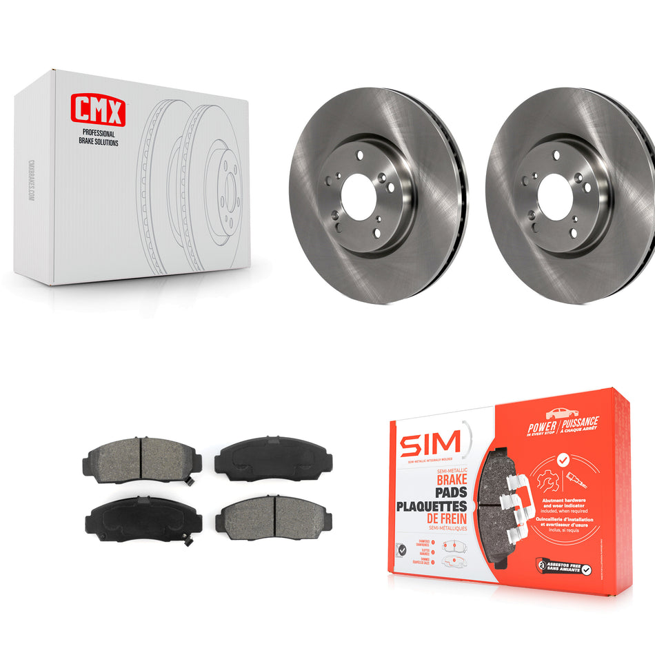Front Disc Brake Rotors And Semi-Metallic Pads Kit For 2004-2005 Acura TL Automatic transmission K8S-100427