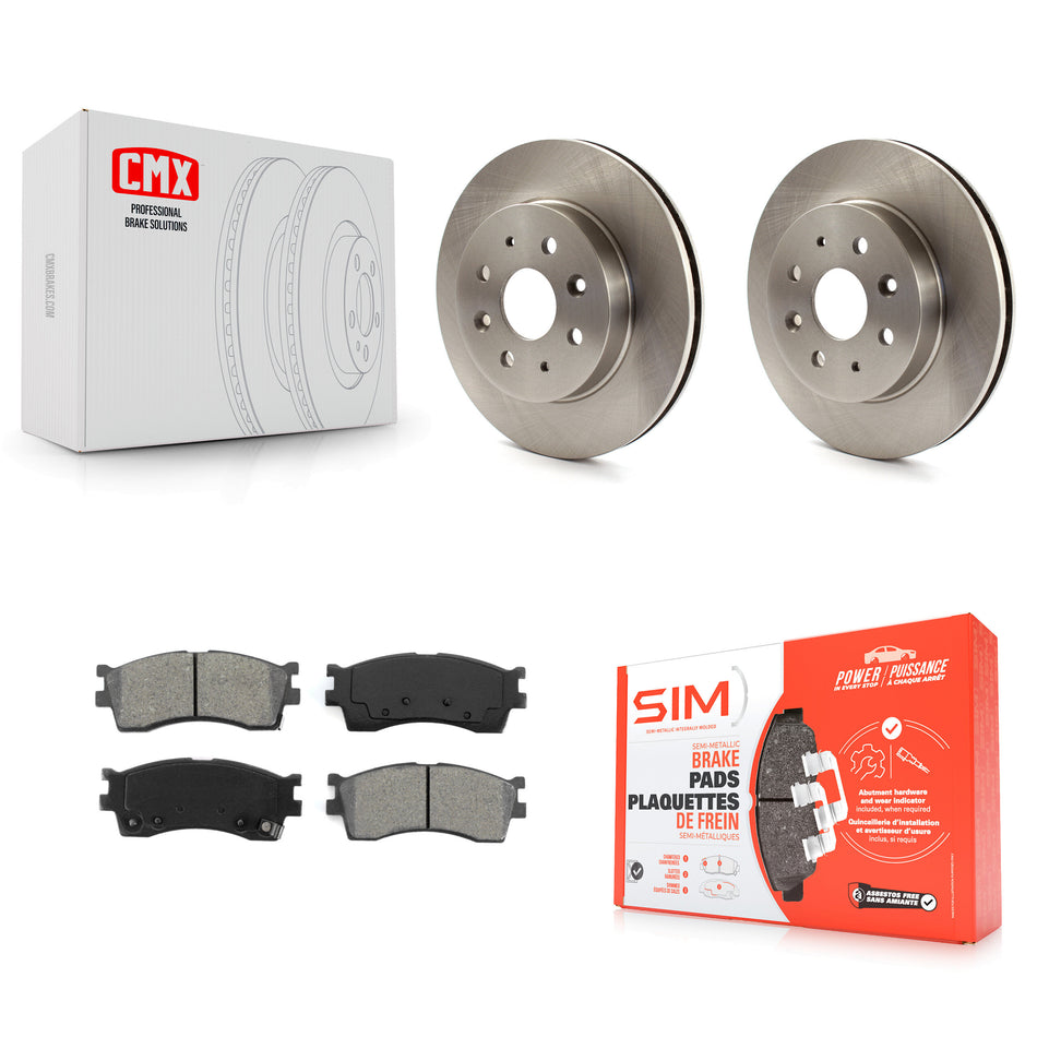 Front Disc Brake Rotors And Semi-Metallic Pads Kit For 2003-2005 Kia Rio K8S-100432