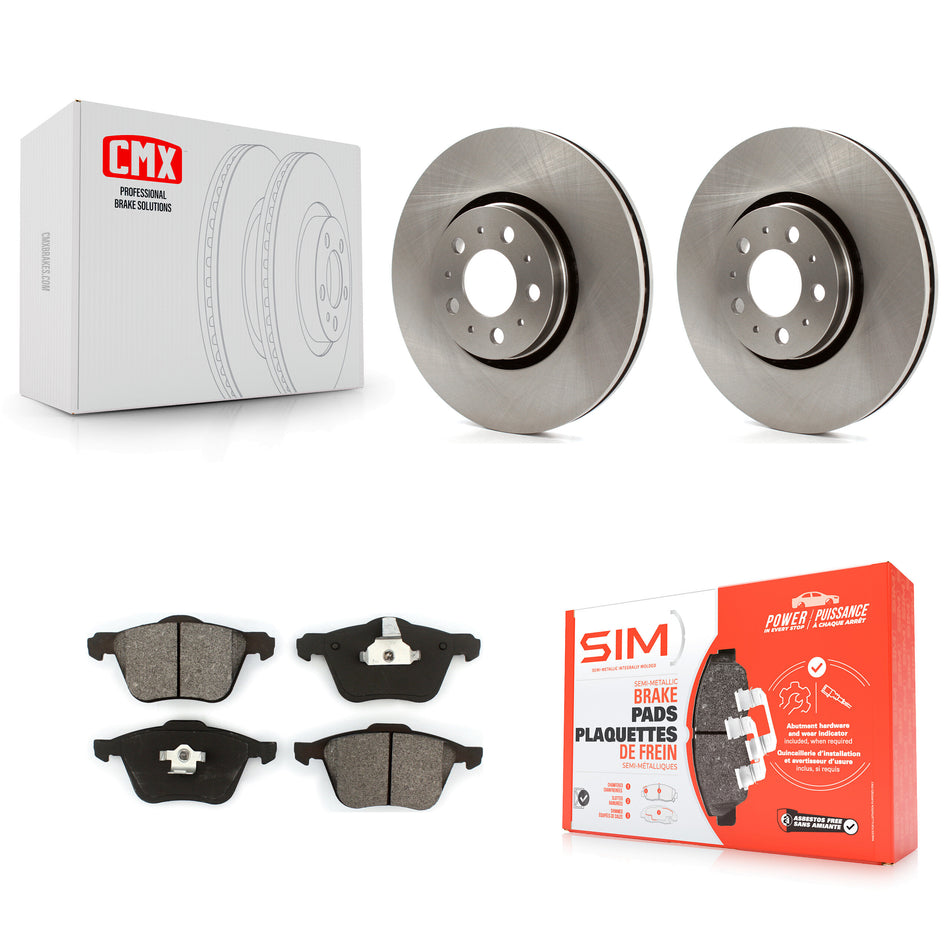 Front Disc Brake Rotors And Semi-Metallic Pads Kit For 2003-2014 Volvo XC90 With 316mm Diameter Rotor K8S-100436