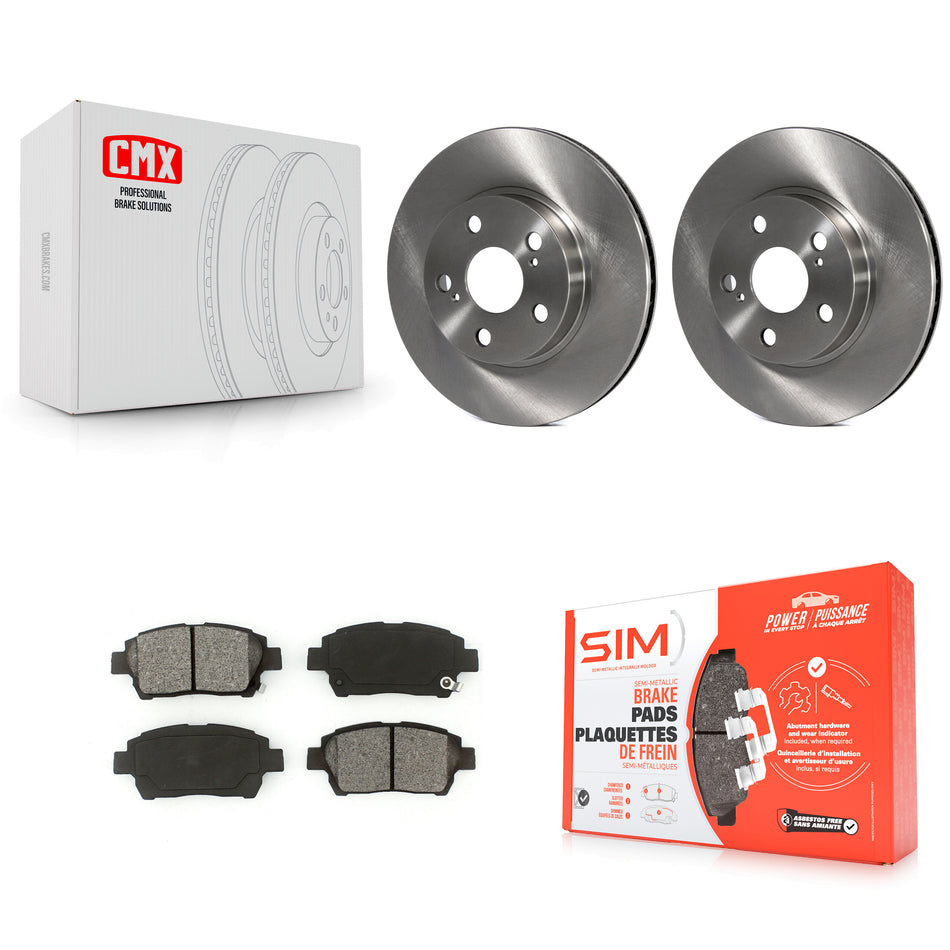 Front Disc Brake Rotors And Semi-Metallic Pads Kit For 2004-2009 Toyota Prius K8S-100447