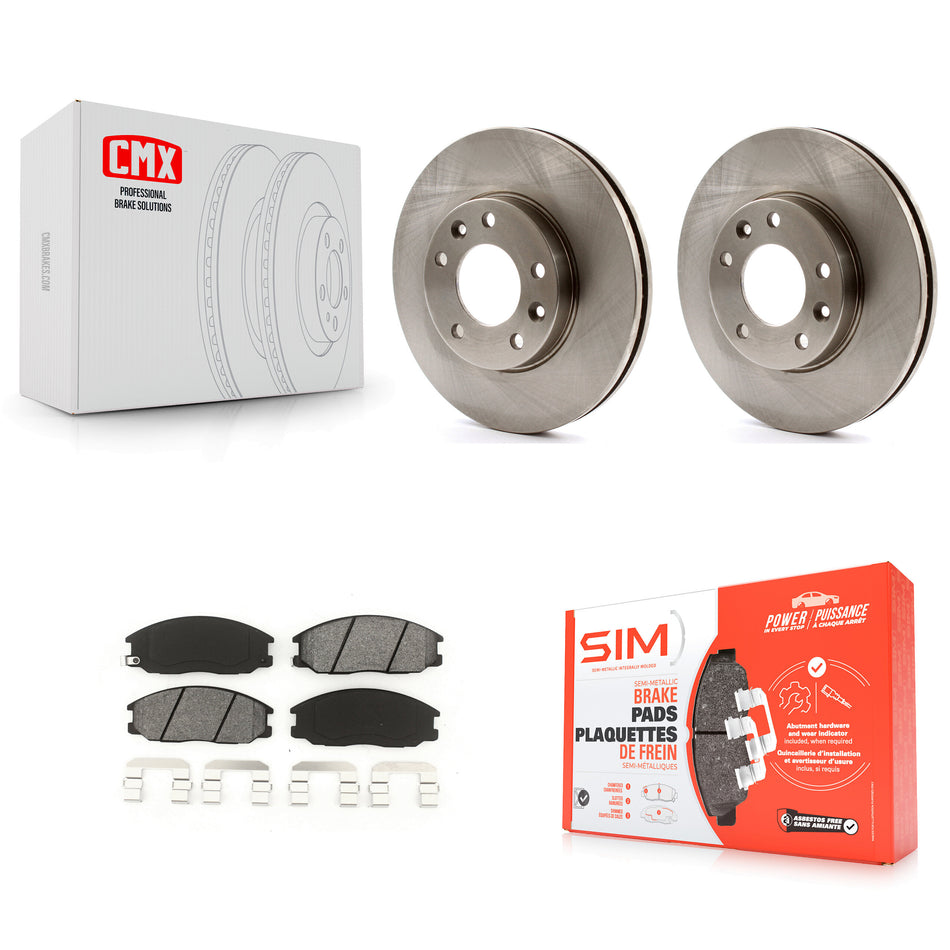 Front Disc Brake Rotors And Semi-Metallic Pads Kit For Kia Sedona K8S-100450