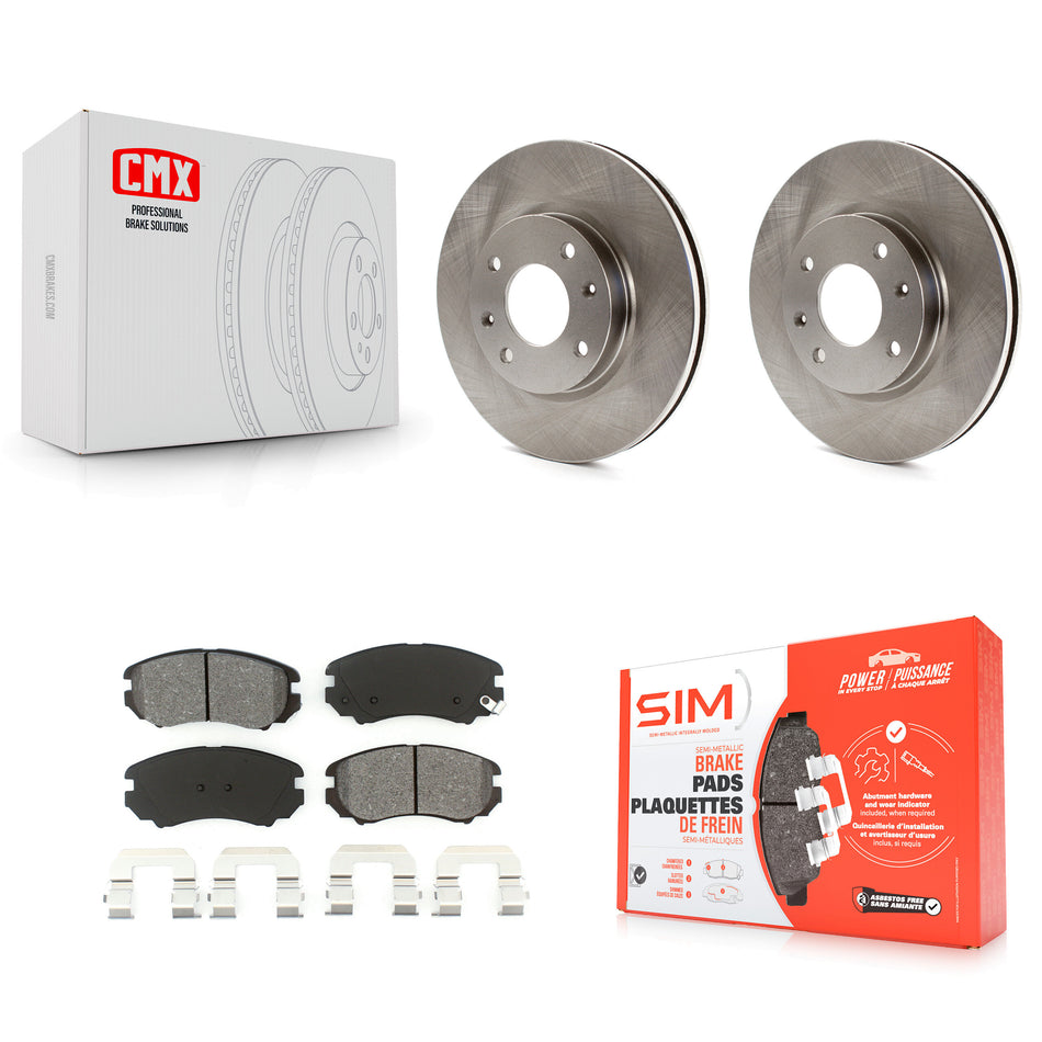 Front Disc Brake Rotors And Semi-Metallic Pads Kit For Hyundai Sonata Kia Optima Magentis K8S-100452