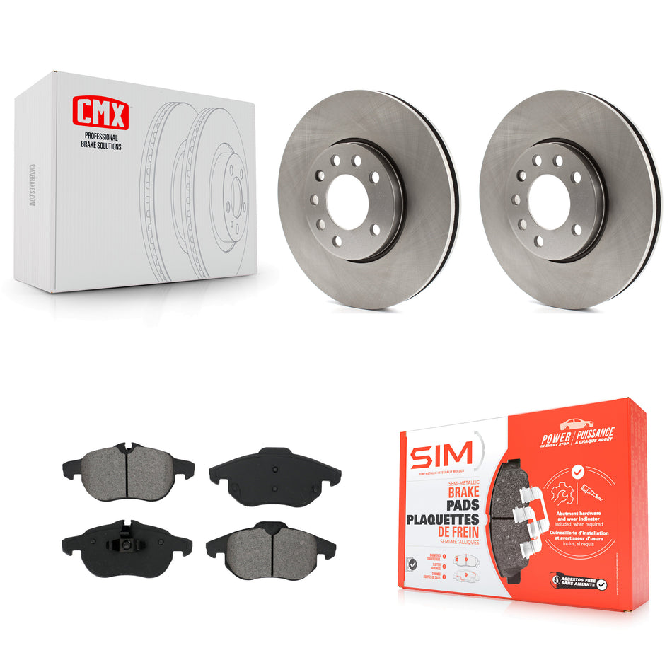 Front Disc Brake Rotors And Semi-Metallic Pads Kit For Saab 9-3 With 285mm Diameter Rotor K8S-100455