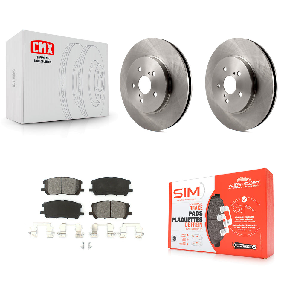 Front Disc Brake Rotors And Semi-Metallic Pads Kit For Lexus Toyota Highlander RX350 RX330 RX400h K8S-100457