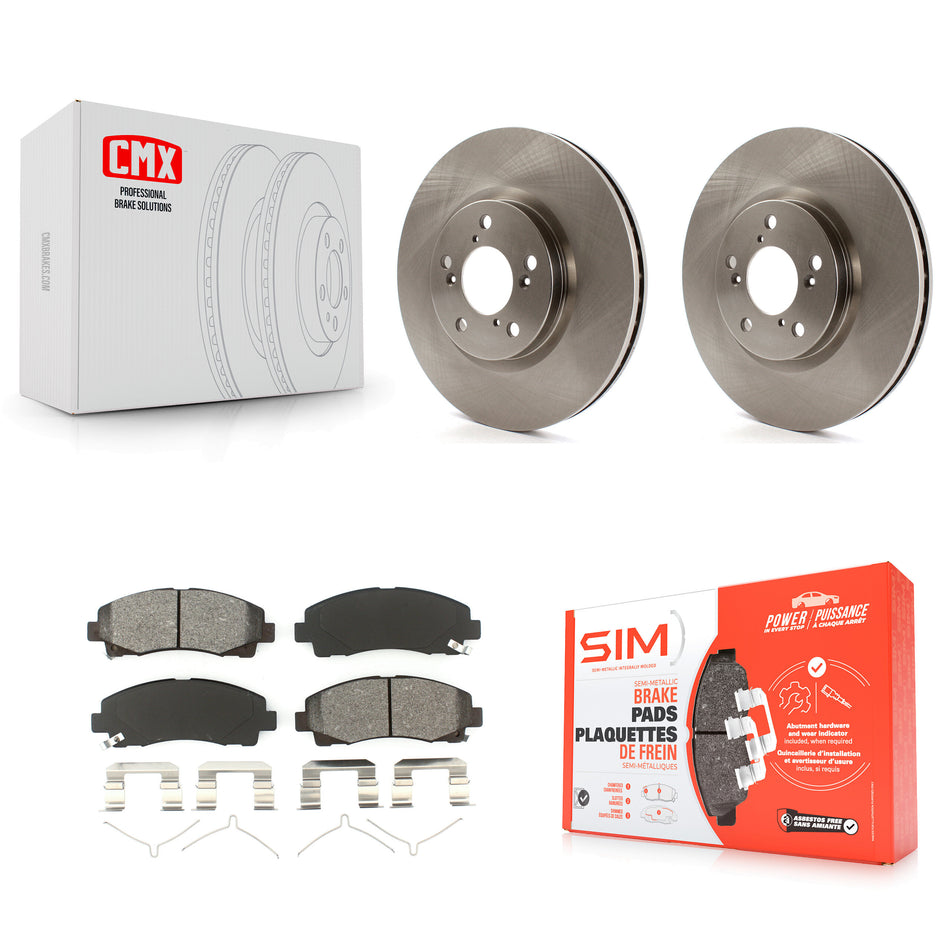 Front Disc Brake Rotors And Semi-Metallic Pads Kit For 2006-2014 Honda Ridgeline K8S-100460