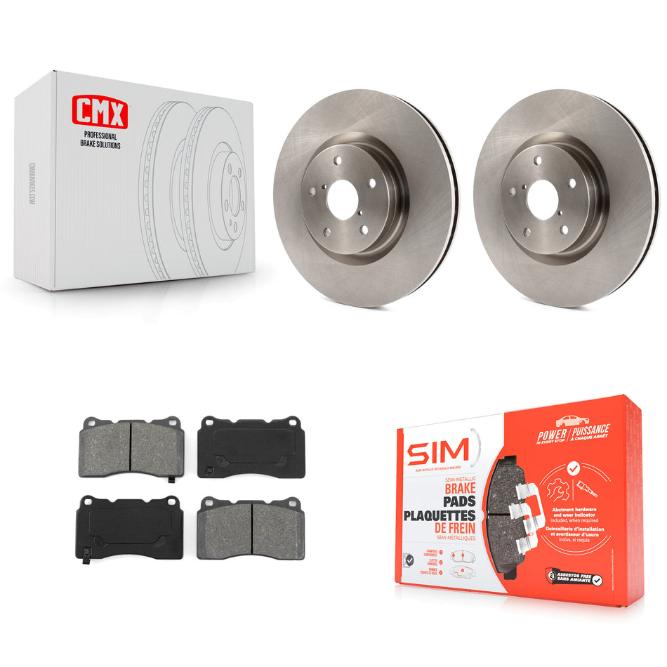 Front Disc Brake Rotors And Semi-Metallic Pads Kit For Subaru Impreza WRX STI K8S-100461