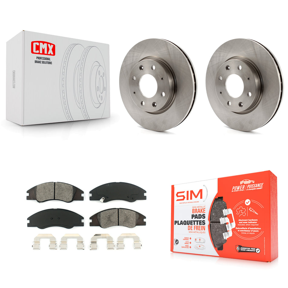 Front Disc Brake Rotors And Semi-Metallic Pads Kit For Kia Spectra Spectra5 K8S-100473