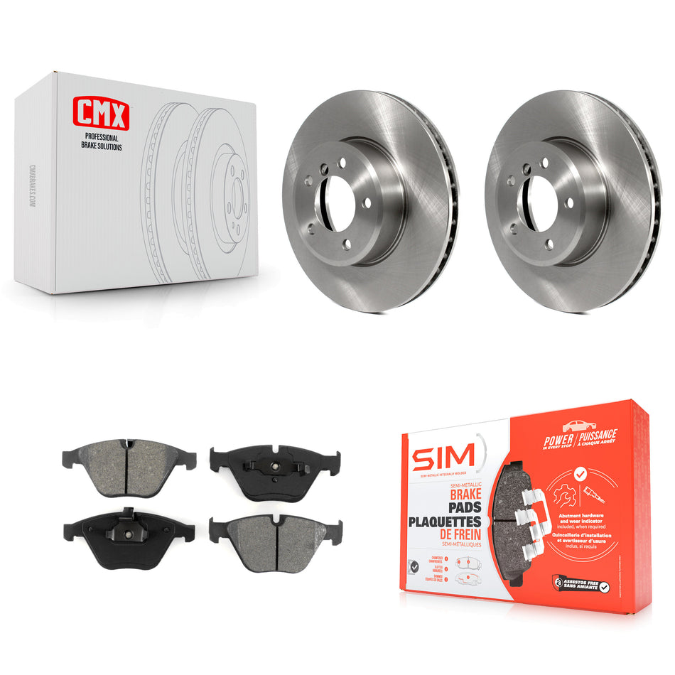 Front Disc Brake Rotors And Semi-Metallic Pads Kit For BMW 530i 528i 525i 530xi 535xi xDrive 535i 528xi 525xi K8S-100475