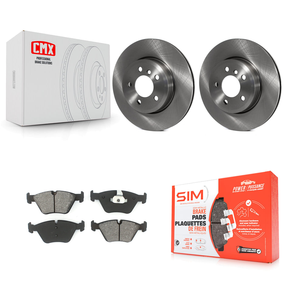Front Disc Brake Rotors And Semi-Metallic Pads Kit For 2004-2010 BMW X3 K8S-100476
