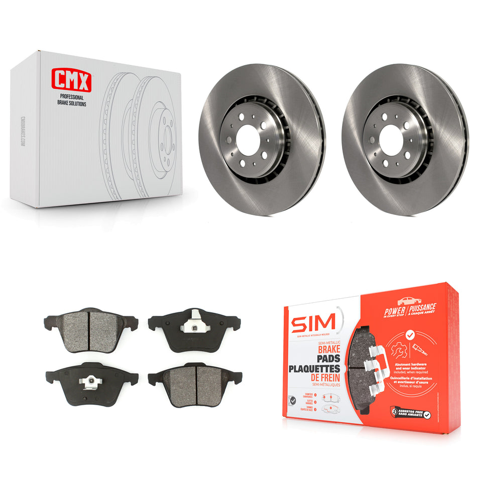 Front Disc Brake Rotors And Semi-Metallic Pads Kit For 2003-2014 Volvo XC90 With 336mm Diameter Rotor K8S-100477
