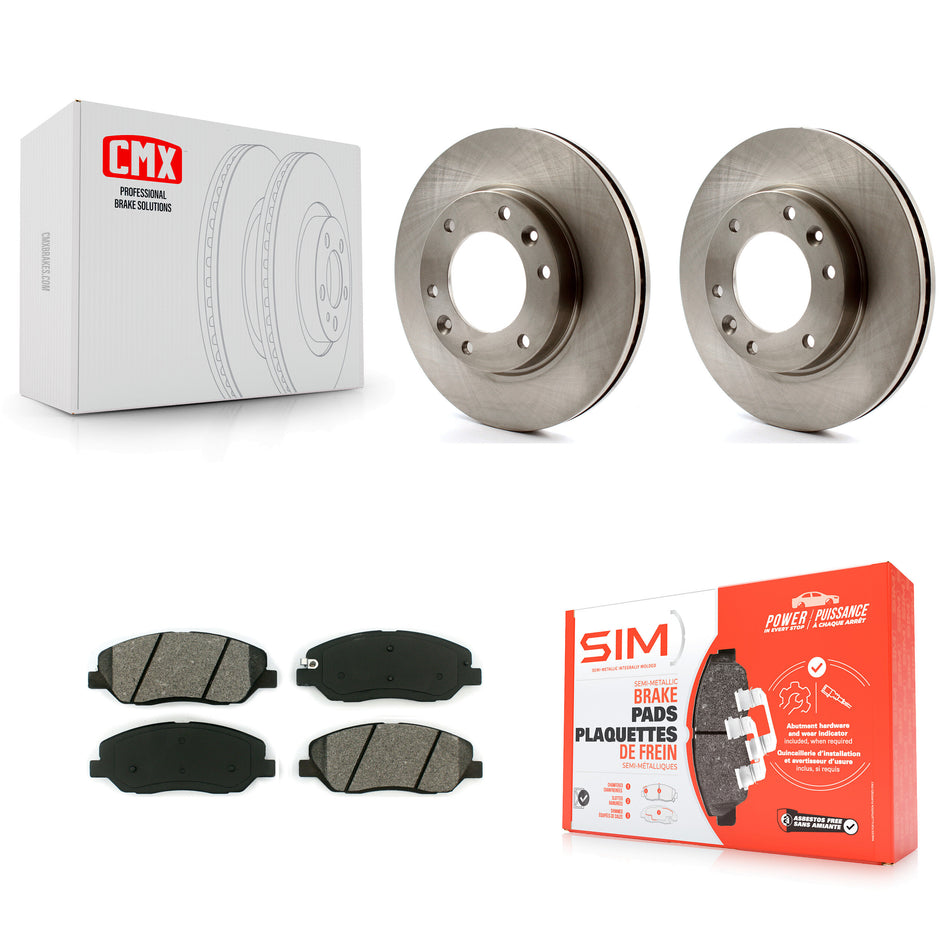 Front Disc Brake Rotors And Semi-Metallic Pads Kit For Kia Sedona Hyundai Entourage K8S-100496