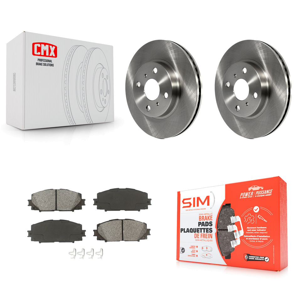 Front Disc Brake Rotors And Semi-Metallic Pads Kit For Toyota Yaris Prius C Scion iQ K8S-100501