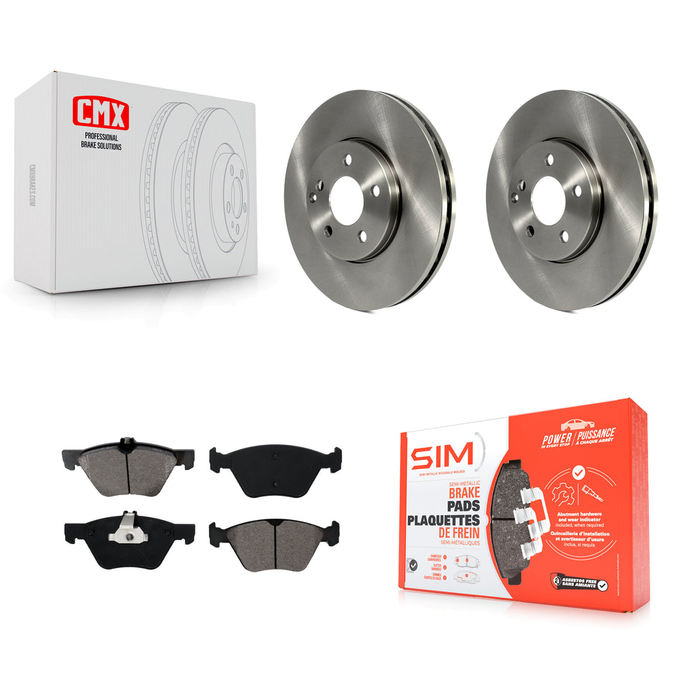 Front Disc Brake Rotors And Semi-Metallic Pads Kit For Mercedes-Benz E350 E320 E300 K8S-100510