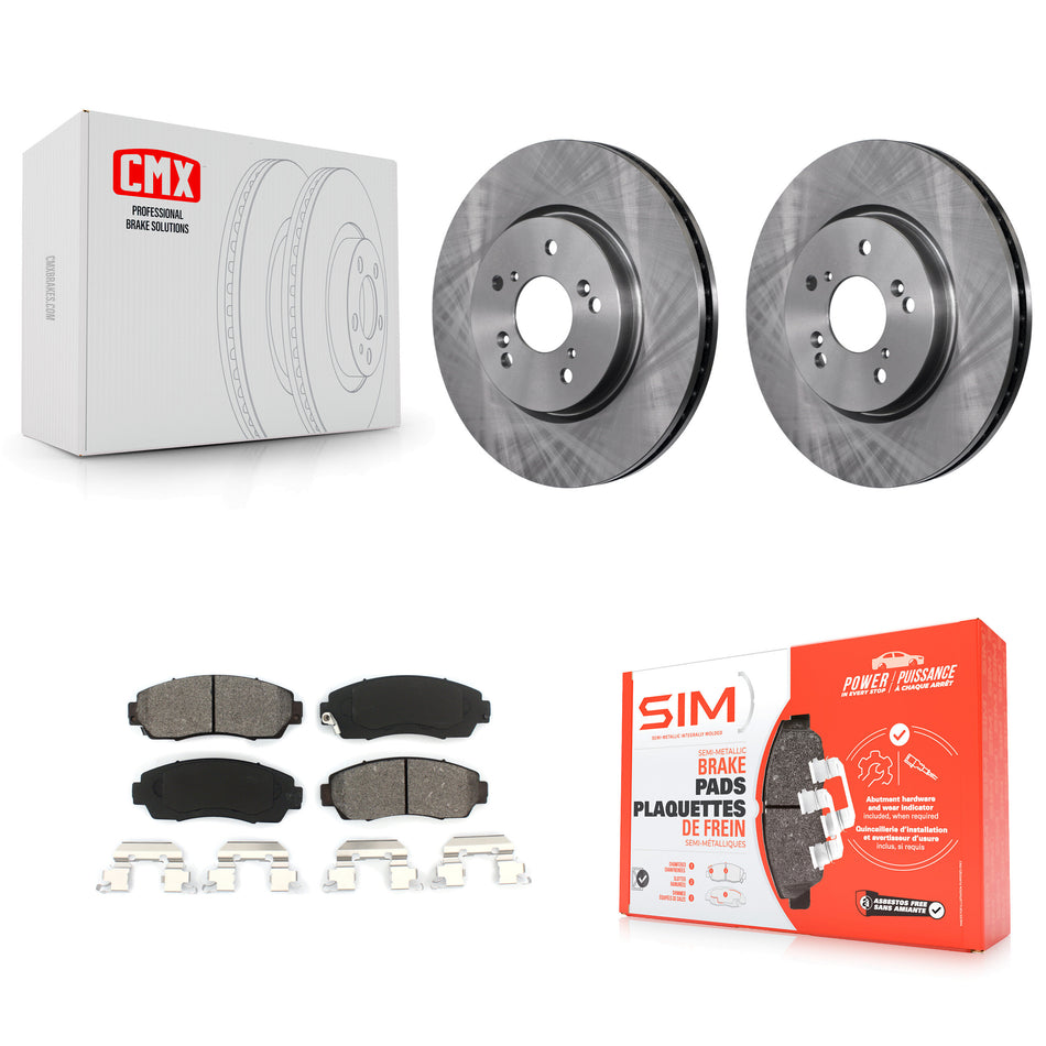 Front Disc Brake Rotors And Semi-Metallic Pads Kit For Honda CR-V Acura RDX Accord Crosstour K8S-100511