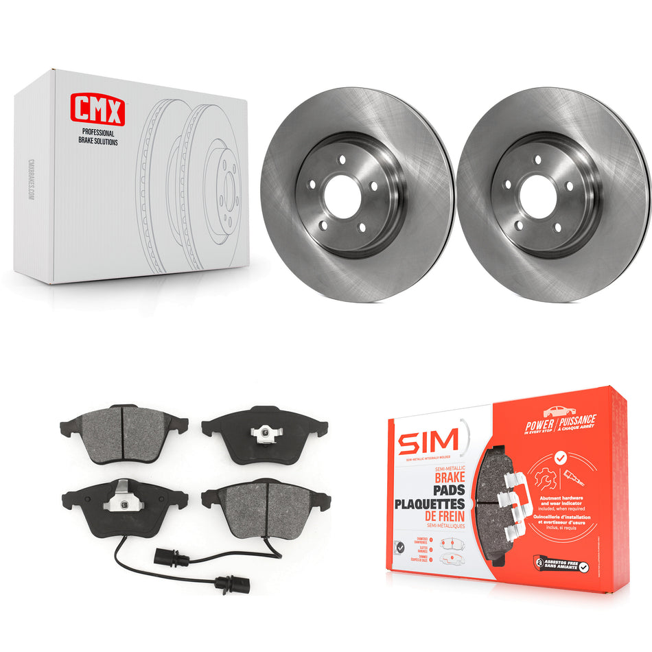 Front Disc Brake Rotors And Semi-Metallic Pads Kit For Volvo S40 C70 V50 K8S-100524