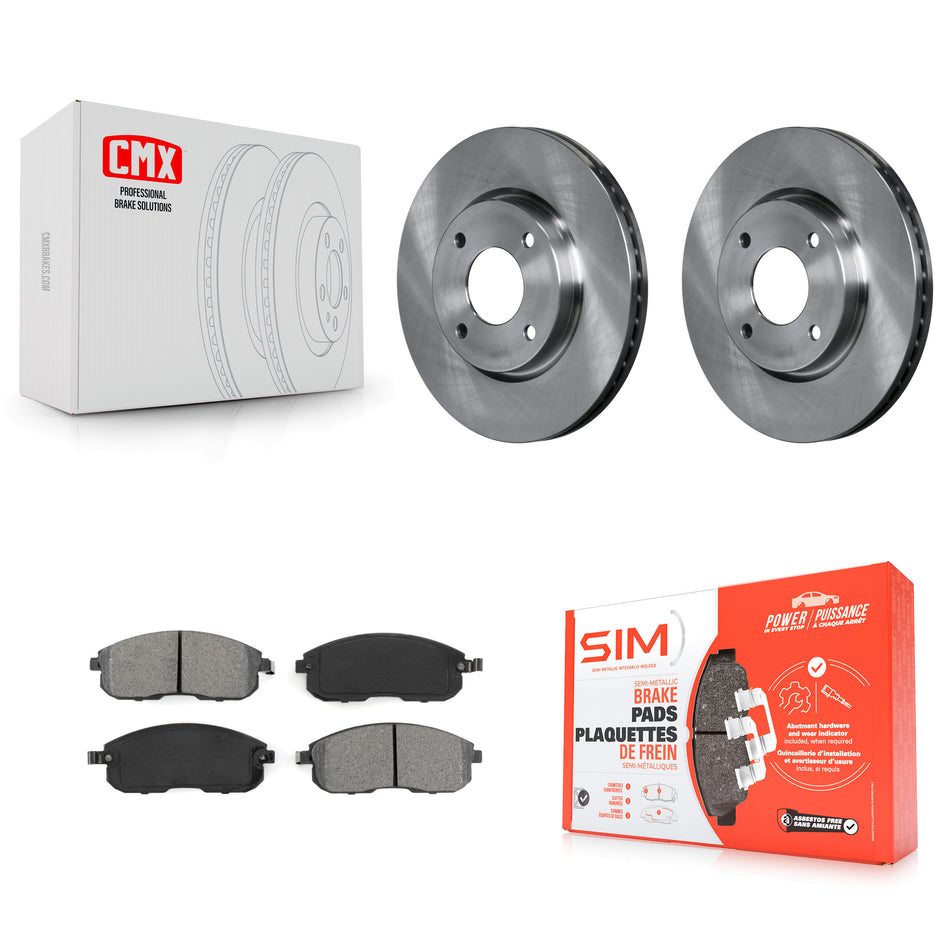 Front Disc Brake Rotors And Semi-Metallic Pads Kit For Nissan Sentra Versa Cube K8S-100526