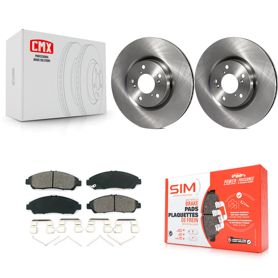 Front Disc Brake Rotors And Semi-Metallic Pads Kit For Honda Pilot Acura MDX RLX ZDX K8S-100530