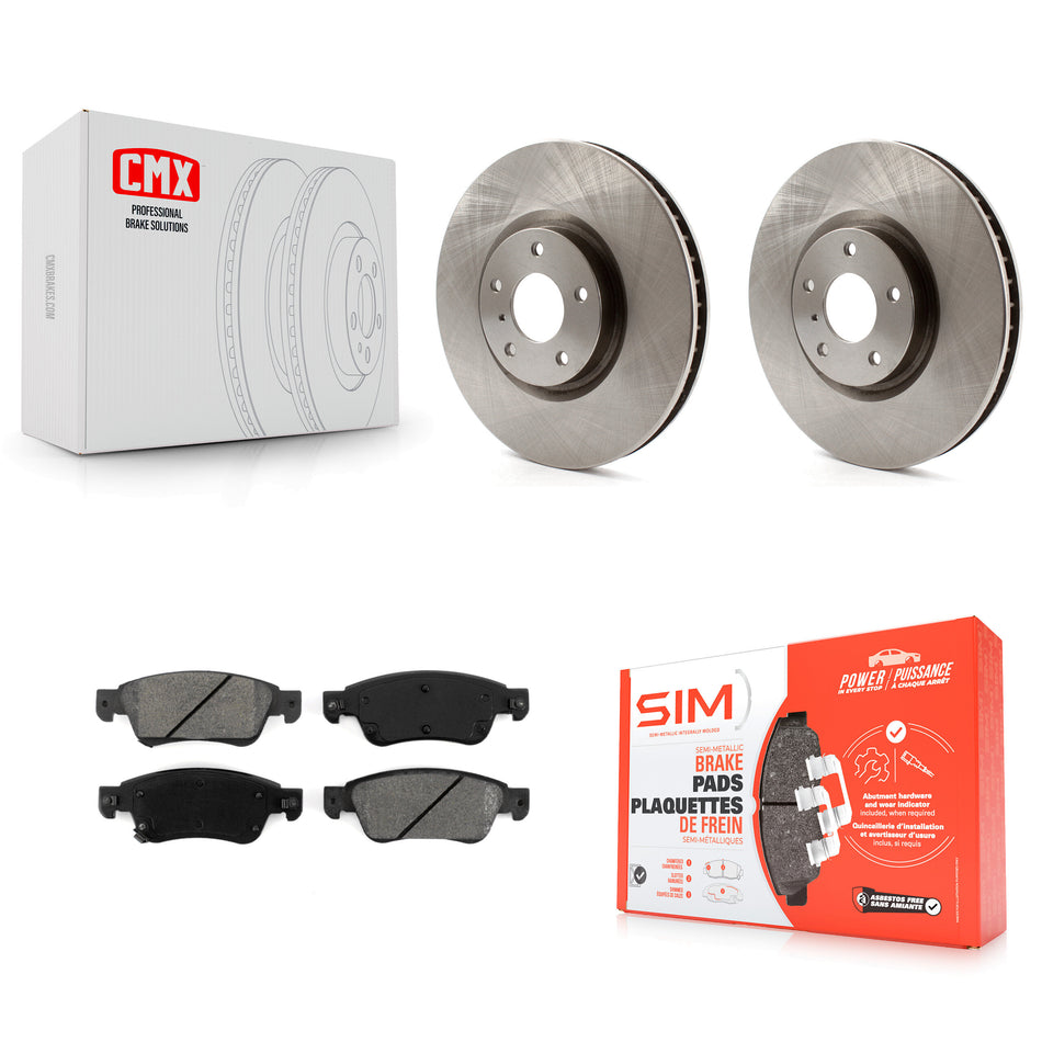 Front Disc Brake Rotors And Semi-Metallic Pads Kit For Infiniti G37 G35 Q60 INFINITI K8S-100532