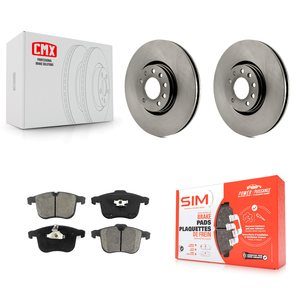 Front Disc Brake Rotors And Semi-Metallic Pads Kit For Saab 9-3 With 314mm Diameter Rotor K8S-100534