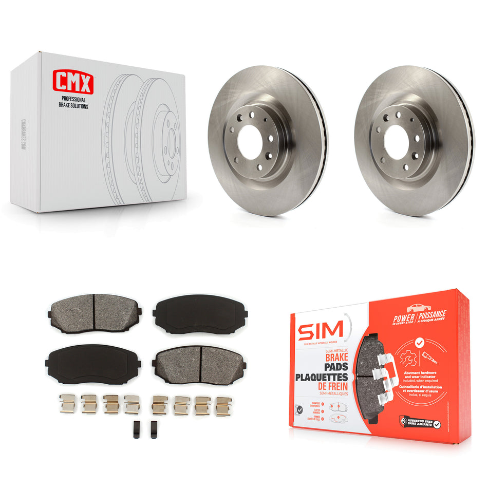 Front Disc Brake Rotors And Semi-Metallic Pads Kit For 2007-2015 Mazda CX-9 K8S-100535