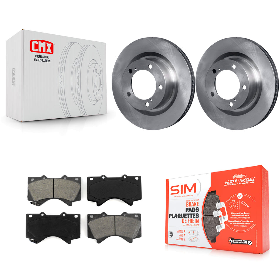 Front Disc Brake Rotors And Semi-Metallic Pads Kit For Toyota Tundra Sequoia Lexus LX570 Land Cruiser K8S-100536