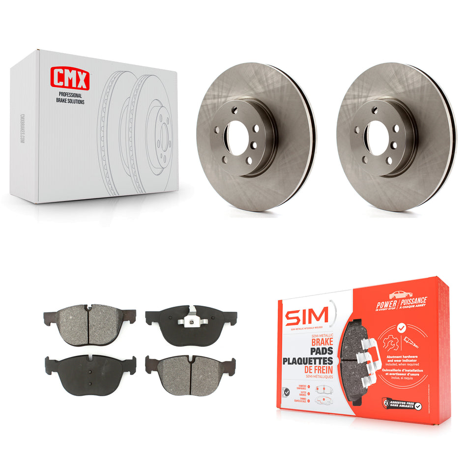 Front Disc Brake Rotors And Semi-Metallic Pads Kit For BMW X5 X6 K8S-100537