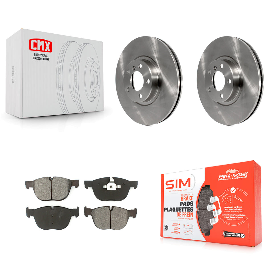Front Disc Brake Rotors And Semi-Metallic Pads Kit For BMW X5 X6 K8S-100538