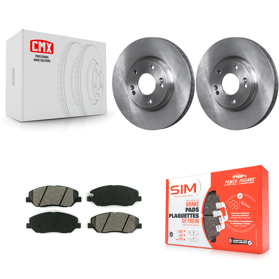 Front Disc Brake Rotors And Semi-Metallic Pads Kit For 2007-2009 Hyundai Santa Fe K8S-100539