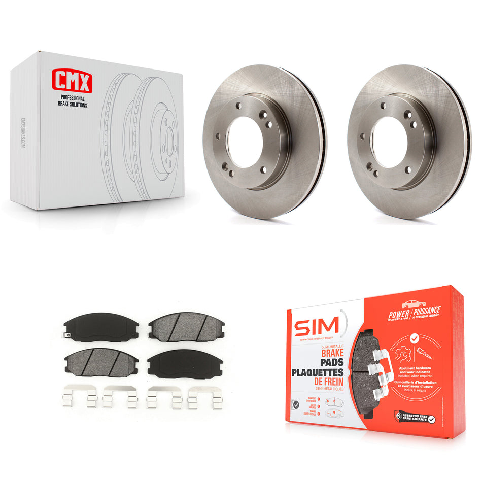 Front Disc Brake Rotors And Semi-Metallic Pads Kit For 2007-2009 Kia Sorento K8S-100541