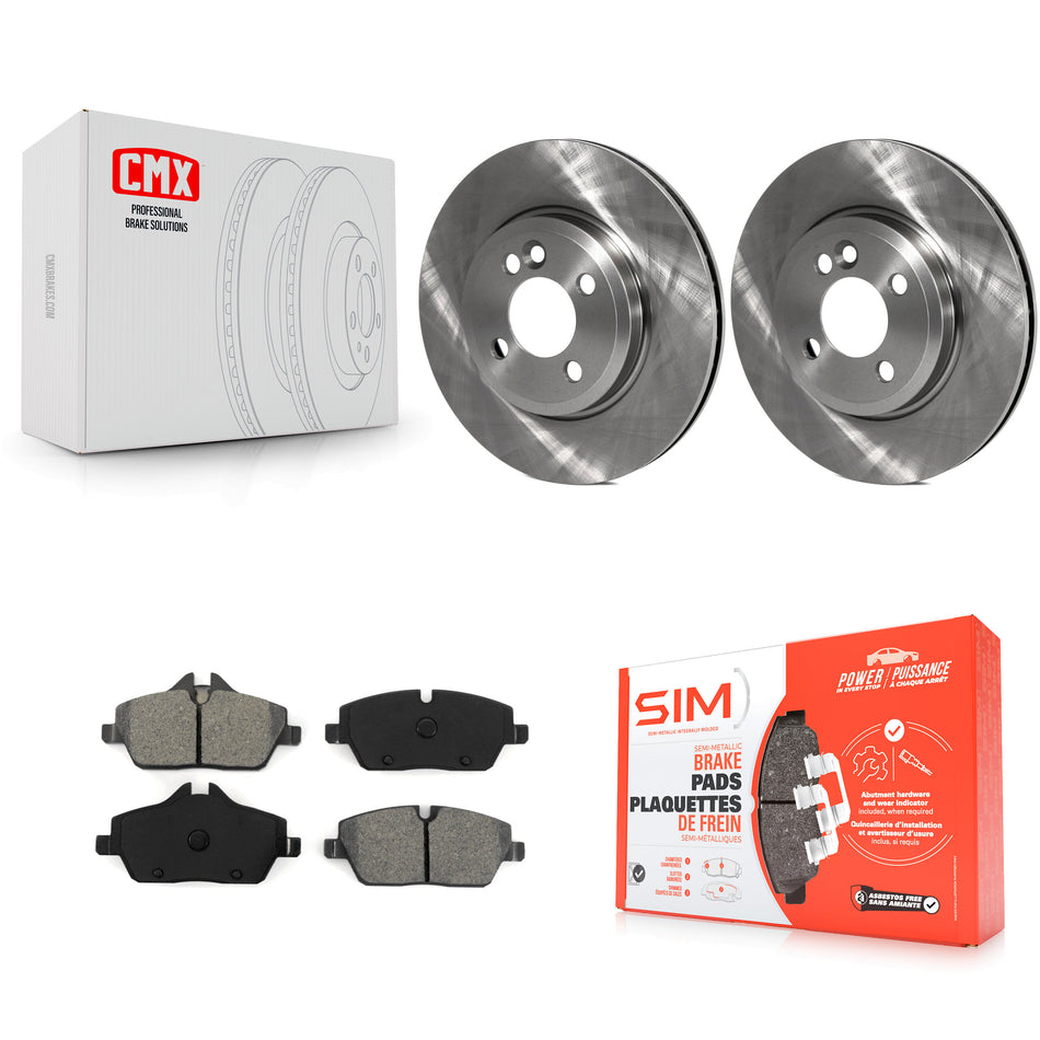 Front Disc Brake Rotors And Semi-Metallic Pads Kit For Mini Cooper K8S-100544
