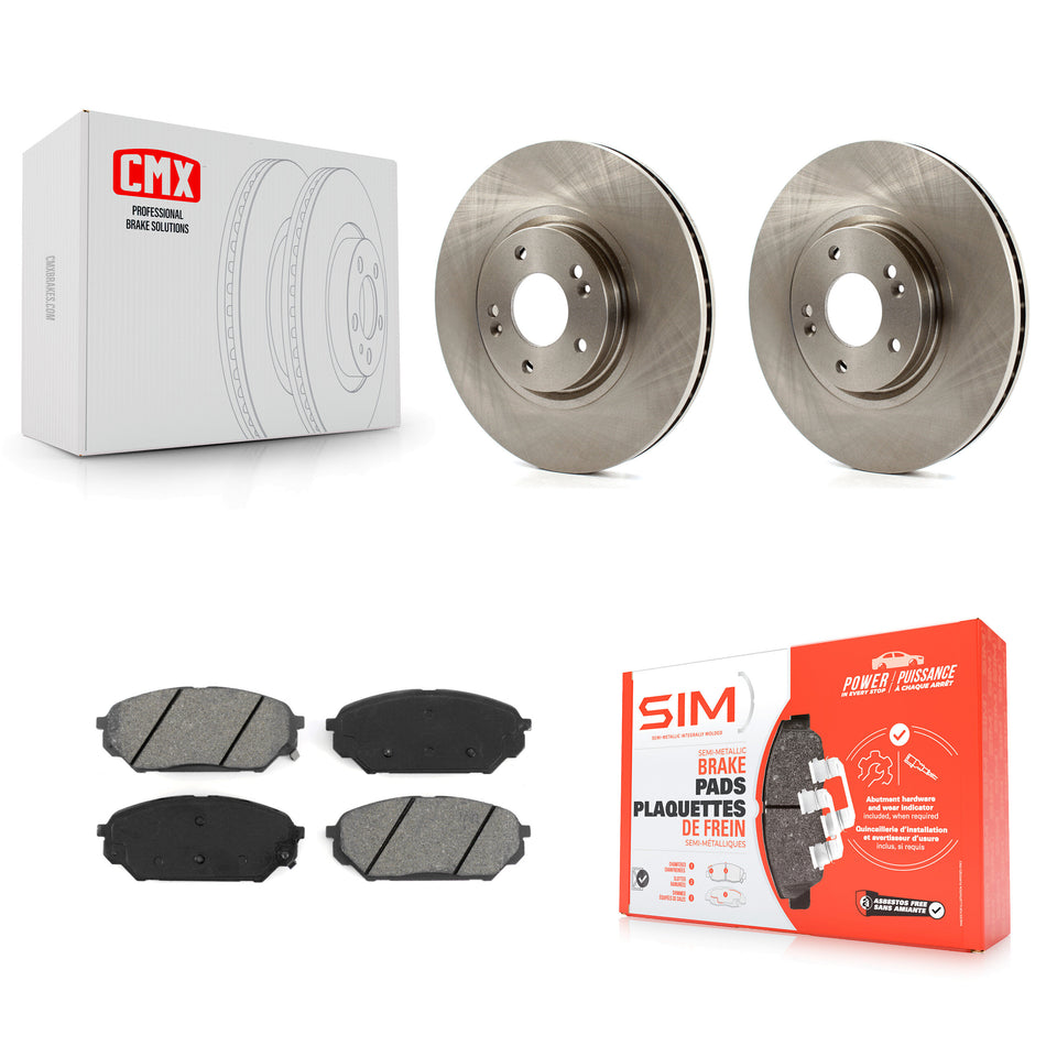 Front Disc Brake Rotors And Semi-Metallic Pads Kit For 2007-2012 Hyundai Veracruz K8S-100549