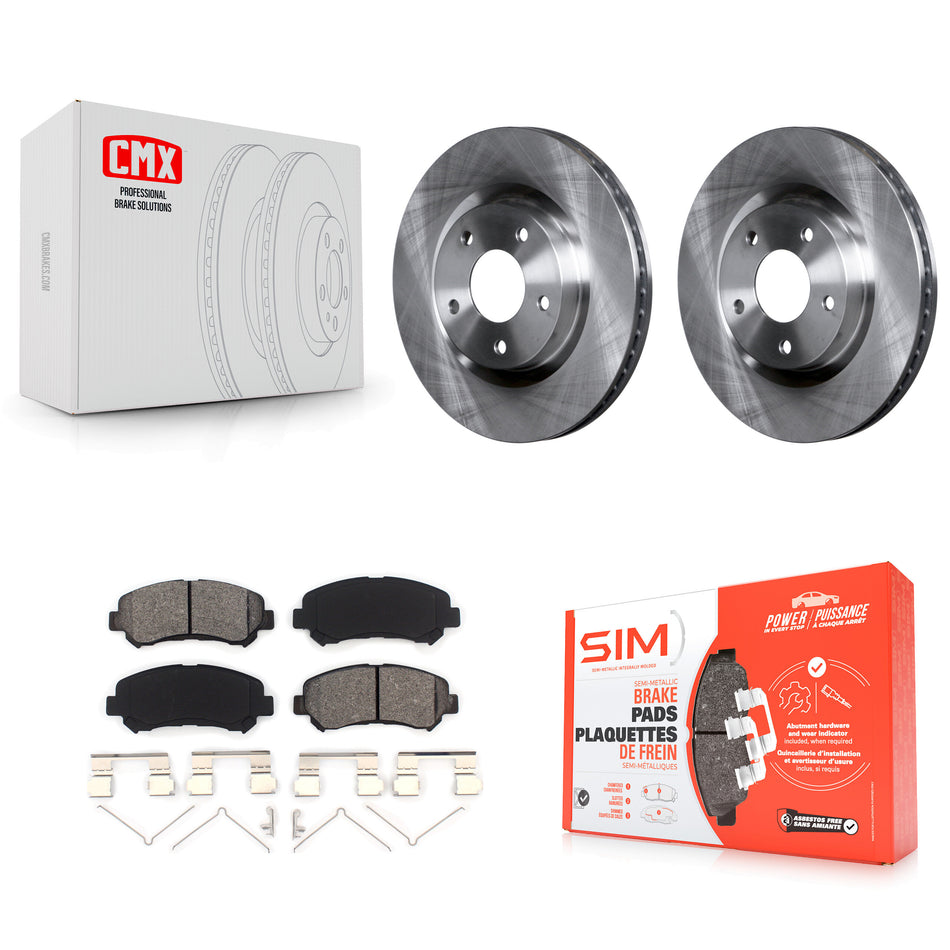 Front Disc Brake Rotors And Semi-Metallic Pads Kit For Nissan Rogue Select K8S-100551