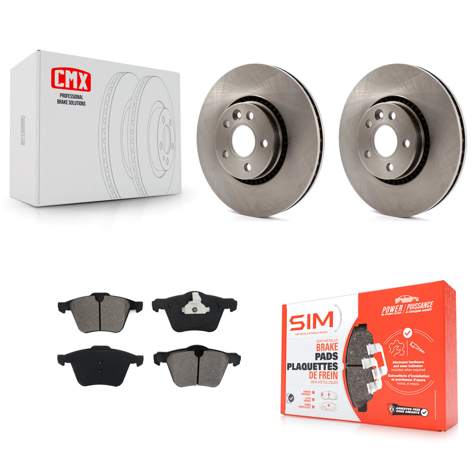 Front Disc Brake Rotors And Semi-Metallic Pads Kit For Volvo S60 XC70 S80 V60 Cross Country V70 K8S-100554