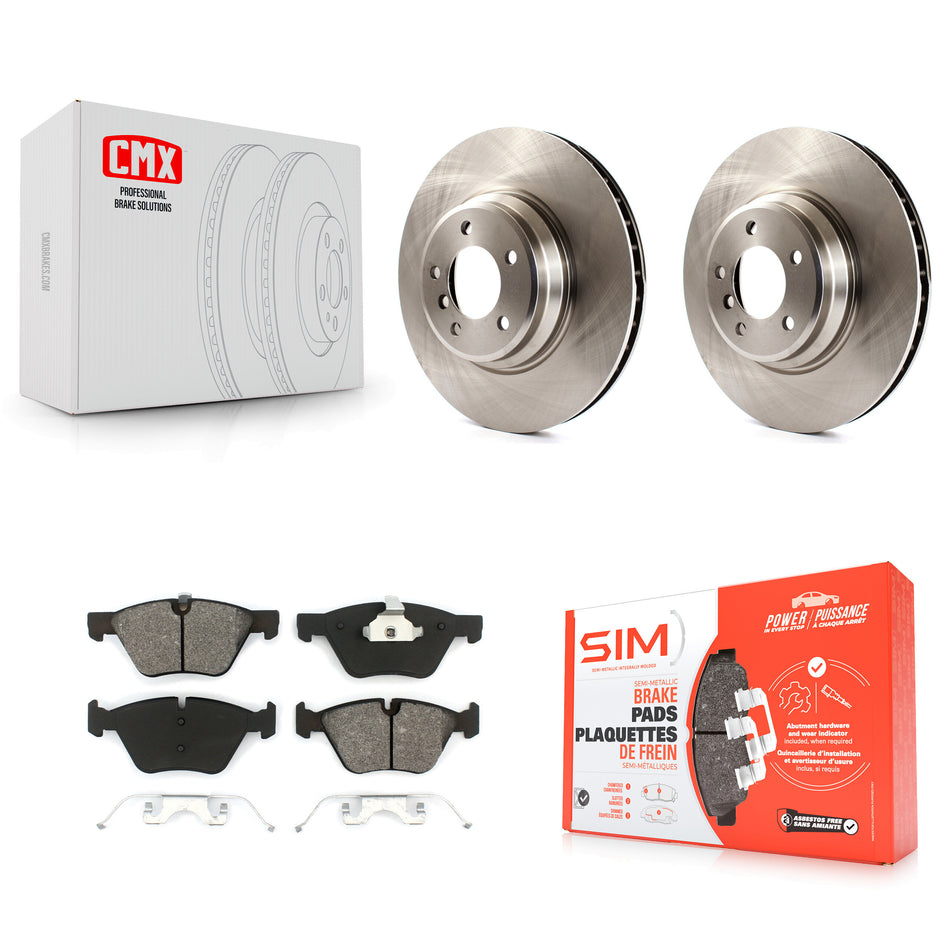 Front Disc Brake Rotors And Semi-Metallic Pads Kit For 2007 BMW 335xi K8S-100556