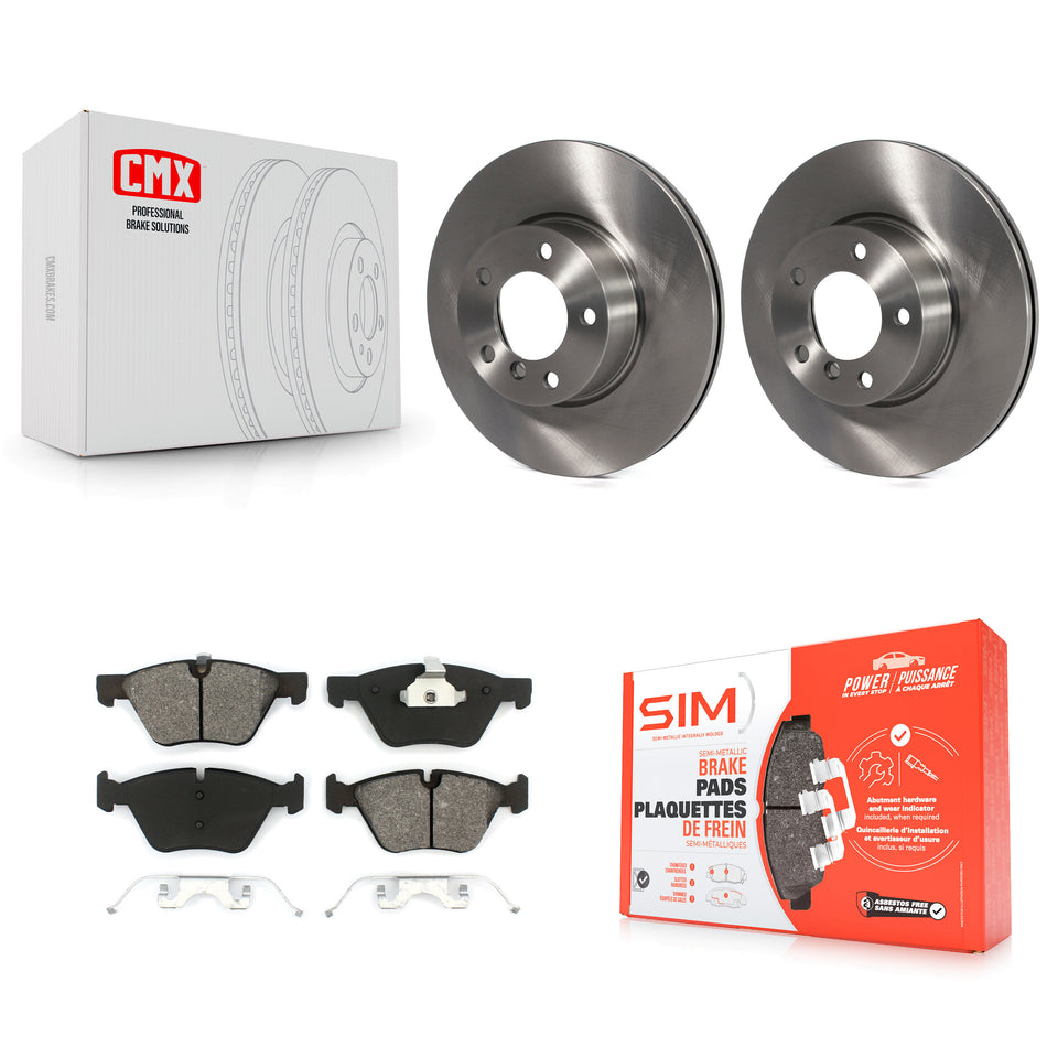 Front Disc Brake Rotors And Semi-Metallic Pads Kit For 2008 BMW 328xi To 08 07 K8S-100558