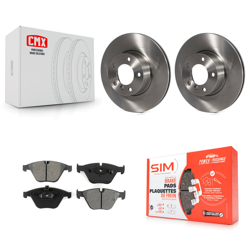 Front Disc Brake Rotors And Semi-Metallic Pads Kit For BMW 328i xDrive X1 328xi 323i K8S-100560