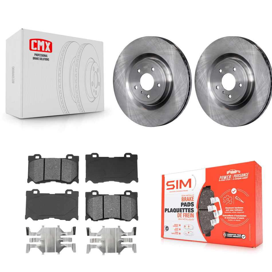 Front Disc Brake Rotors And Semi-Metallic Pads Kit For INFINITI G37 Q50 Nissan 370Z Q60 M37 Q70 Q70L QX70 M56 FX50 Z K8S-100564