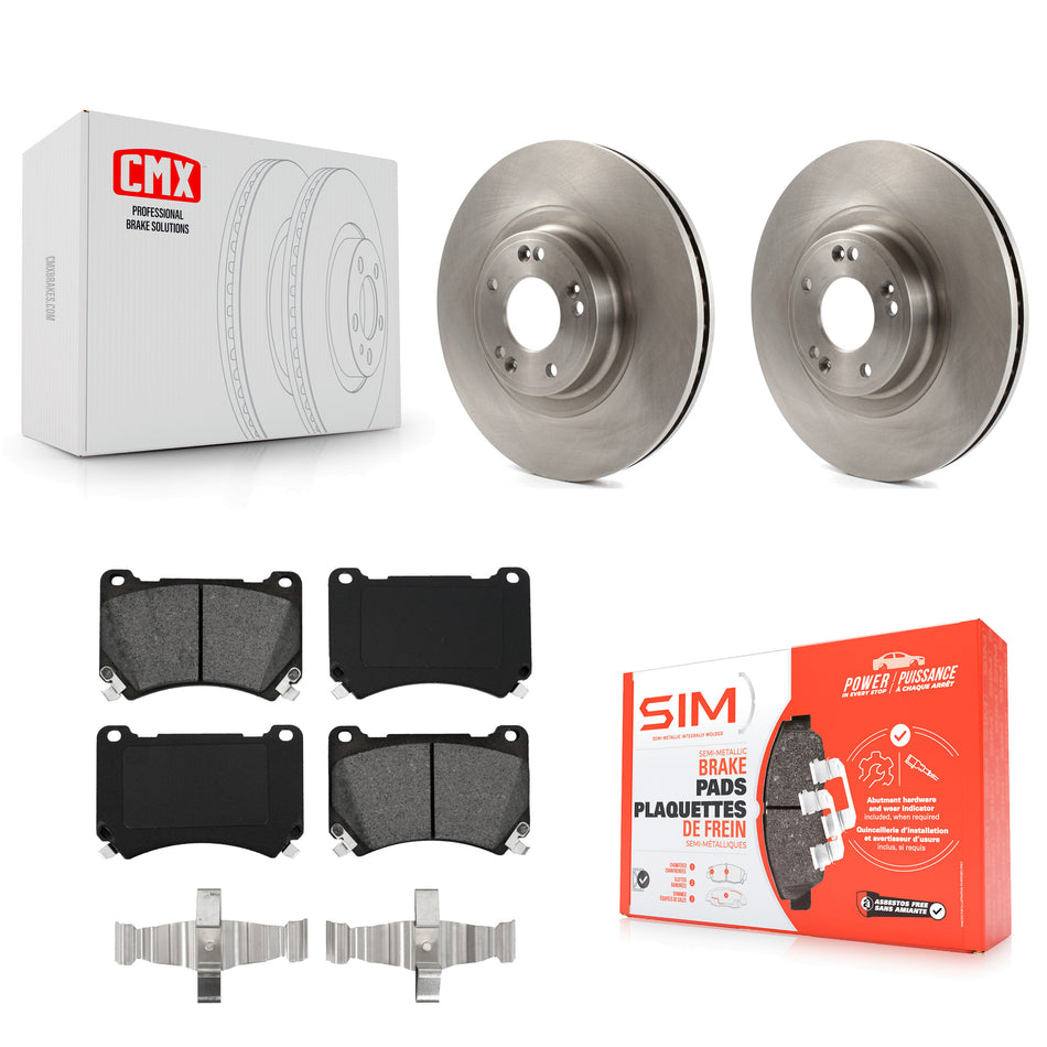 Front Disc Brake Rotors And Semi-Metallic Pads Kit For Hyundai Genesis K8S-100577