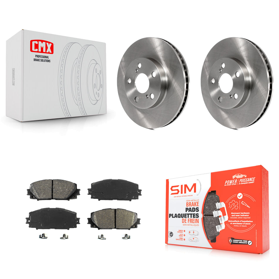 Front Disc Brake Rotors And Semi-Metallic Pads Kit For Toyota Prius Lexus CT200h Plug-In K8S-100584